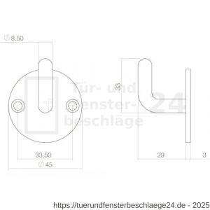 Intersteel Living 6950 Kleiderhaken auf runder Rosette 45 mm Schwarz - D26009212 - afbeelding 2