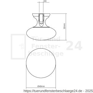 Intersteel Living 8478 Möbelknopf Paddenstoel 40 mm Schwarz - D26009217 - afbeelding 2