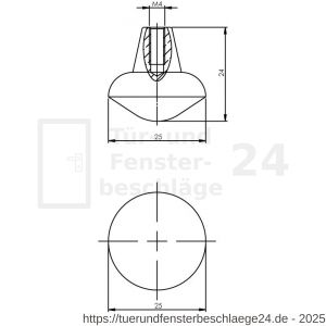 Intersteel Living 8478 Möbelknopf 25 mm Schwarz - D26004125 - afbeelding 2