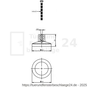 Intersteel Living 8479 Möbelknopf 44 mm Schwarz - D26004144 - afbeelding 2