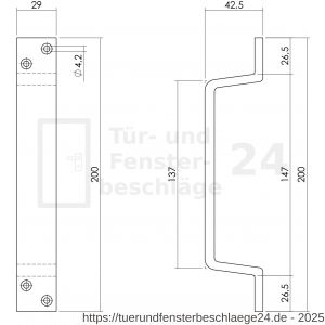 Intersteel Living 8725 Stossgriff 200 x 29 mm Schwarz - D26007502 - afbeelding 2