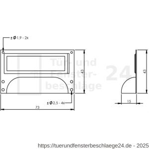 Intersteel Living 8810 Griff mit Etikettenrahmen 73 mm Schwarz - D26003999 - afbeelding 2