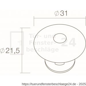 Intersteel Living 8479 Möbelknopf 30 mm Messing brüniert - D26004148 - afbeelding 2