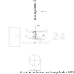 Intersteel Living 8480 Möbelknopf glatt rund 30 mm antik - D26004157 - afbeelding 2