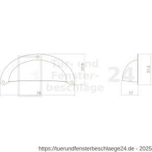 Intersteel Living 8756 Schalengriff 76mm gepresst Antik - D26007844 - afbeelding 2