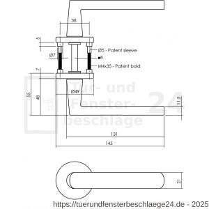 Intersteel Living 0464 Türdrücker Sora mit Rosette 49x7 mm grau - D26009970 - afbeelding 6