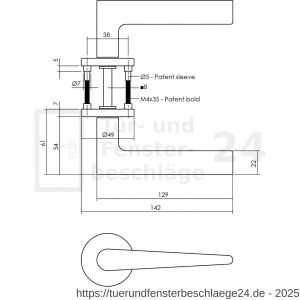 Intersteel Living 0465 Türdrücker Tiga mit Rosette 49x7 mm grau - D26009973 - afbeelding 6