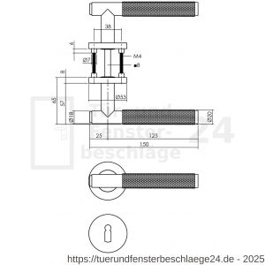 Intersteel Living 1269 Türdrücker Rombo auf Rosette 53x8 mm mit BB Rosetten anthrazitgrau - D26010355 - afbeelding 2