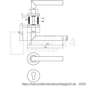 Intersteel Living 1272 Türdrücker Winkel 90 Grad auf Rosette 53x8 mm mit PZ Rosetten anthrazitgrau - D26010362 - afbeelding 2