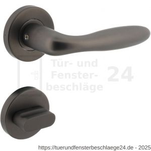 Intersteel Living 1281 Türdrücker Jupiter auf Rosette 53x8 mm mit Bad-WC 8 mm Stift anthrazitgrau - D26010369 - afbeelding 1