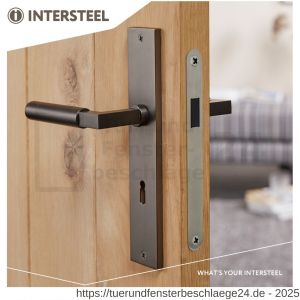 Intersteel Living 1742 Türdrücker Bau-Stil auf Schild 245x45 mm BB 72 mm anthrazitgrau - D26010401 - afbeelding 2
