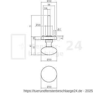 Intersteel Living 2126 Türknopf rund auf Rosette anthrazit grau - D26010003 - afbeelding 2