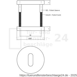 Intersteel Living 3174 BB-Rosette 49x7 mm grau - D26010005 - afbeelding 2
