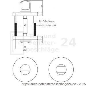 Intersteel Living 3174 WC-Rosette 49x7 mm grau - D26010007 - afbeelding 2