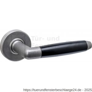 Intersteel 0640 Türgriff Combinatie auf Rosette verdeckt 53x10 mm edelstahl vibriert-schwarz - D26010863 - afbeelding 1