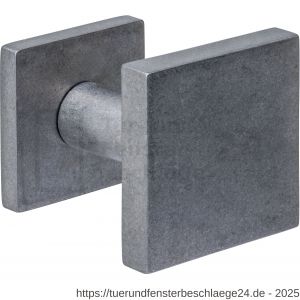 Intersteel 3930 Haustürknopf eckig 64x64 mm auf Hinterplatte 54x54 mm versetzt einseitiger Befestigung edelstahl vibriert - D26010852 - afbeelding 1