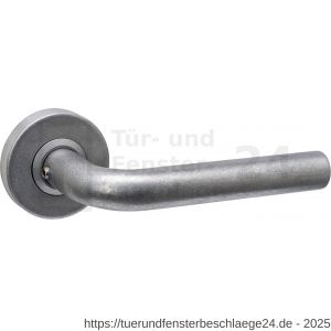 Intersteel 4057 Türgriff Luzern mit Rosette massiv verdeckt 53x10 mm mit Stütznocken edelstahl vibriert - D26010830 - afbeelding 1