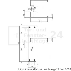 Intersteel Essentials 0571 Türdrücker Amsterdam auf Schild 250x55x2 mm BB 72 mm Edelstahl gebürstet - D26008394 - afbeelding 2