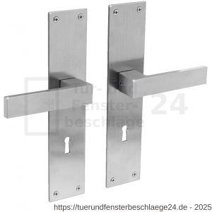 Intersteel Essentials 0571 Türdrücker Amsterdam auf Schild 250x55x2 mm BB 72 mm Edelstahl gebürstet - D26008394 - afbeelding 1