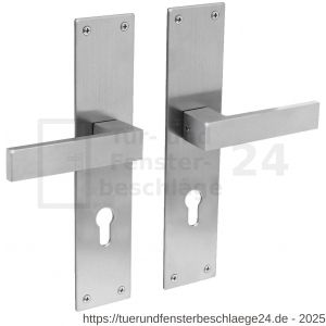 Intersteel Essentials 0571 Türdrücker Amsterdam auf Schild 250x55x2 mm PZ 72 mm Edelstahl gebürstet - D26008396 - afbeelding 1