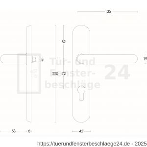 Intersteel Essentials 0576 Türdrücker Rund verdeckt auf Schild mit Profilzylinder-Lochung 72 mm Edelstahl gebürstet - D26001941 - afbeelding 2