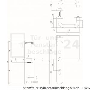 Intersteel Living 0579 Türdrücker Rund auf Schild XL mit Profilzylinder-Lochung 72 mm Edelstahl gebürstet - D26005278 - afbeelding 2