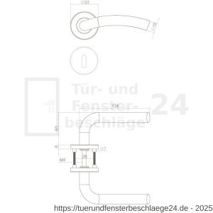 Intersteel Living 1275 Türdrücker Lisa auf Rosette 53x8 mm EN 1906/4 mit BB-Rosetten Edelstahl gebürstet - D26005607 - afbeelding 2