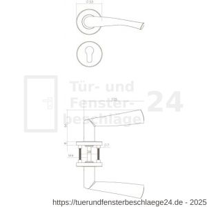 Intersteel Living 1279 Türdrücker Vlinder auf Rosette 53x8 mm EN 1906/4 mit PZ-Rosetten EN1096/3 Edelstahl gebürstet - D26000619 - afbeelding 2