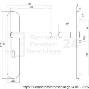Intersteel Living 1295 Türdrücker Rund auf Schild mit Schlüsselloch 72 mm Edelstahl gebürstet - D26005651 - afbeelding 2