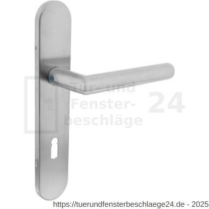 Intersteel Living 1297 Türdrücker 90 Grad Winkel auf Schild mit Schlüsselloch 72 mm Edelstahl gebürstet - D26005680 - afbeelding 1