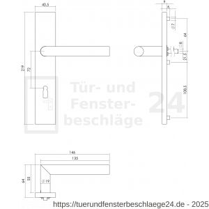 Intersteel Essentials 1307 Türdrücker 90 Grad Winkel auf rechteckigem Schild mit Schlüsselloch 72 mm Edelstahl gebürstet - D26005701 - afbeelding 2