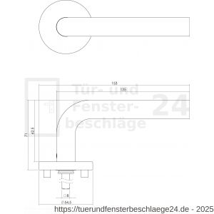 Intersteel Essentials 1316 Türdrücker Recht auf Rosette 55x8 mm EN 1906/4 mit PZ-Rosetten Edelstahl gebürstet - D26005713 - afbeelding 2