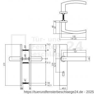 Intersteel Essentials 1327 Türdrücker Block auf rechteckigem Schild mit BB 72 mm Edelstahl gebürstet - D26010681 - afbeelding 2