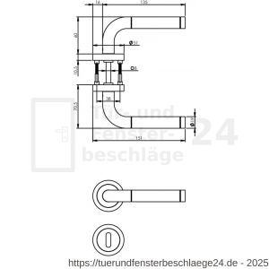 Intersteel Living 1958 Türdrücker Agatha Rosette mit Schlüsselloch Edelstahl gebürstet - D26005841 - afbeelding 2