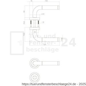 Intersteel Living 1958 Türdrücker Agatha Rosette mit Verriegelung Edelstahl gebürstet - D26005843 - afbeelding 2