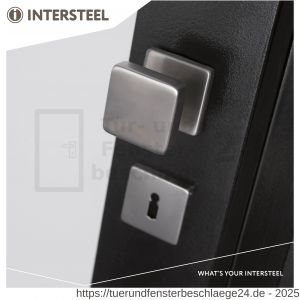 Intersteel Essentials 2246 Haustürknopf auf Rosette 53x53x10 mm für Wechselgarnitur Edelstahl gebürstet - D26001967 - afbeelding 3