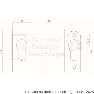 Intersteel Essentials 3752 Sicherheits-Schubrosette rechteckig 10 mm Edelstahl gebürstet - D26007694 - afbeelding 2