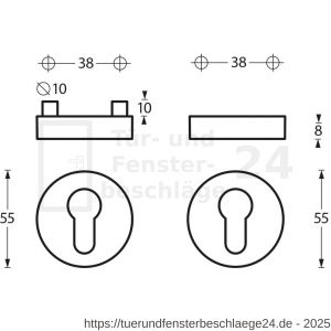 Intersteel Essentials 3753 Schutzrosetten SKG*** Profilzylinder 55 mm Edelstahl gebürstet - D26003585 - afbeelding 2