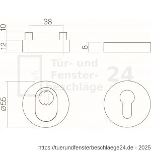 Intersteel Essentials 3753 Sicherheitsrosette mit Kernziehschutz Edelstahl gebürstet - D26005949 - afbeelding 2