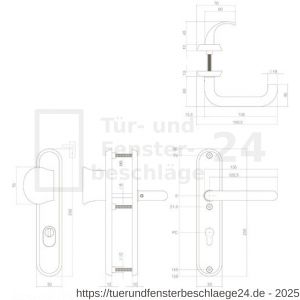 Intersteel Essentials 3783 Schutzbeschlag Haustür Knopf-Drücker SKG*** mit PZ 92 mm und Kernziehschutz oval massiver Edelstahl gebürstet - D26006868 - afbeelding 2