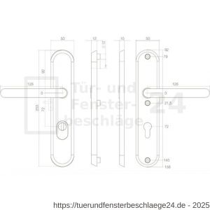 Intersteel Essentials 3785 Schutzbeschlag Haustür Drücker-Drücker SKG*** mit PZ 72 mm und Kernziehschutz oval massiver Edelstahl gebürstet - D26008592 - afbeelding 2