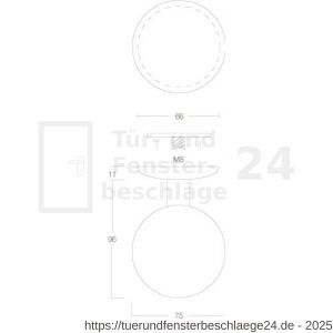Intersteel Exclusives 3930 Haustürknopf feststehend 75 mm einseitige montage Edelstahl gebürstet - D26001007 - afbeelding 2