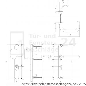 Intersteel Essentials 3985 Schutzbeschlag Haustür Griff-Drücker SKG*** mit PZ 92 mm und Kernziehschutz Schmalschild oval Edelstahl gebürstet - D26006877 - afbeelding 2