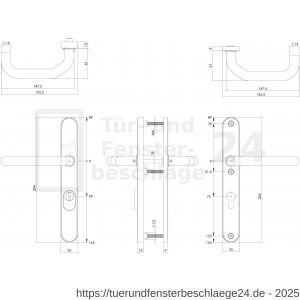 Intersteel Essentials 3987 Schutzbeschlag Haustür Drücker-Drücker SKG*** PZ 72 mm und Kernziehschutz Schmalschild oval Edelstahl gebürstet - D26006878 - afbeelding 2