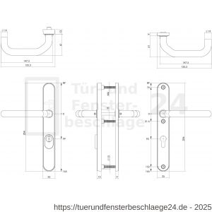 Intersteel Essentials 3987 Schutzbeschlag Haustür Drücker-Drücker SKG*** mit PZ 92 mm und Kernziehschutz Schmalschild oval Edelstahl gebürstet - D26006879 - afbeelding 2