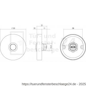 Intersteel Essentials 3990 Türklingel rund 53x10 mm Edelstahl gebürstet - D26007295 - afbeelding 3