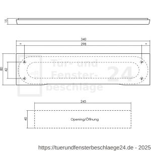 Intersteel Essentials 4015 Zugluftklappe rechteckig mit Klappe 340x80 mm Edelstahl gebürstet - D26006065 - afbeelding 2