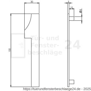 Intersteel Essentials 4020 Hausnummer 1 150x3 mm Edelstahl gebürstet - D26002184 - afbeelding 2