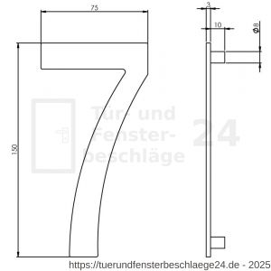 Intersteel Essentials 4020 Hausnummer 7 150x3 mm Edelstahl gebürstet - D26002190 - afbeelding 2
