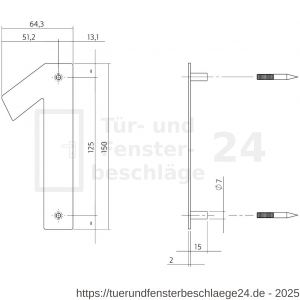 Intersteel Essentials 4020 Hausnummer 1 150x2 mm Edelstahl gebürstet - D26002158 - afbeelding 2